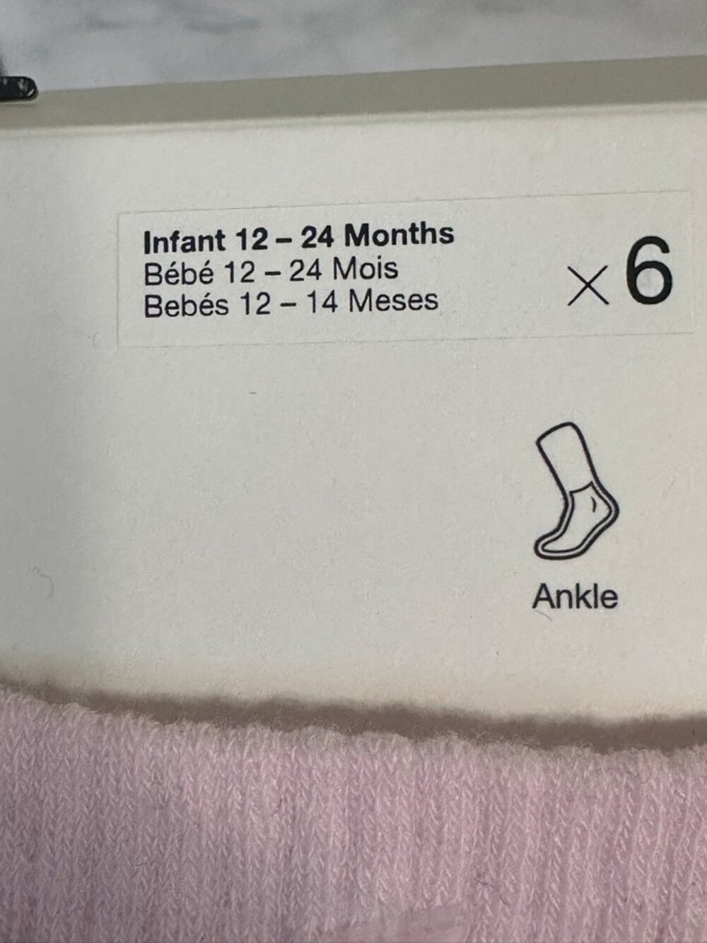 Nike Infant Girls 6-Pack Lightweight Ankle Socks 12-24 Months Pastel NWT